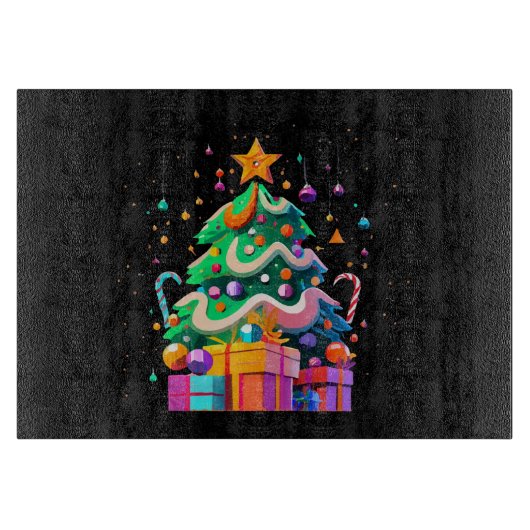 輝くクリスマスツリーの魔法 カッティングボード (正面)