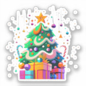輝くクリスマスツリーの魔法 シール (正面)