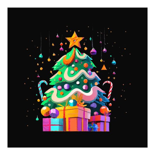 輝くクリスマスツリーの魔法 フォトプリント            (正面)