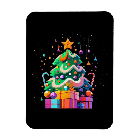 輝くクリスマスツリーの魔法 マグネット (縦)