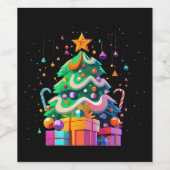 輝くクリスマスツリーの魔法 ワインラベル (シングルラベル)