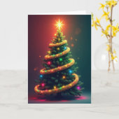 輝くクリスマスツリーカード カード (黄色い花)