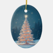 輝くクリスマスツリー セラミックオーナメント (正面)
