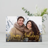 輝くクリスマスフォトGREETING金ゴールド 箔シーズンカード (立ち正面)