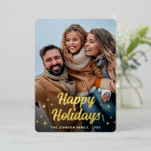 輝くクリスマスフォトGREETING金ゴールド 箔シーズンカード (立ち正面)