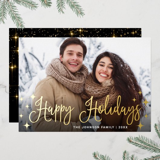 輝くクリスマスフォトGREETING金ゴールド 箔シーズンカード