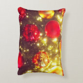 輝くクリスマスボールクラスタの喜び アクセントクッション (裏面(縦))