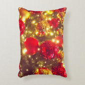 輝くクリスマスボールクラスタの喜び アクセントクッション (正面(垂直))