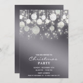 輝くクリスマスボール企業のクリスマスパーティー 招待状 (正面/裏面)