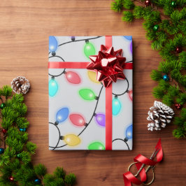 輝くクリスマスライト ラッピングペーパー