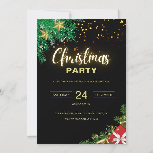 輝くクリスマス 招待状 (正面)