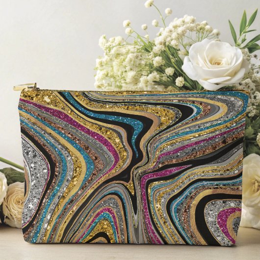 輝くグラムの輝くガーリー大理石アート アクセサリーポーチ