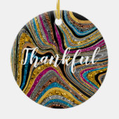 輝くグラムの輝くガーリー大理石アート セラミックオーナメント (裏面)