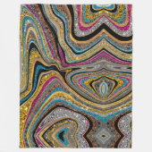 輝くグラムの輝くガーリー大理石アート フリースブランケット (正面)