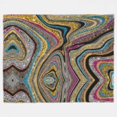 輝くグラムの輝くガーリー大理石アート フリースブランケット (正面(横))