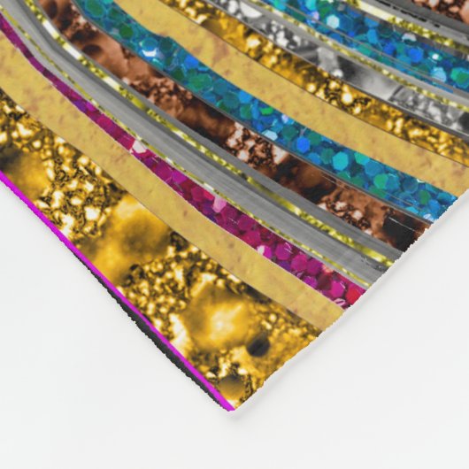 輝くグラムの輝くガーリー大理石アート フリースブランケット (角)