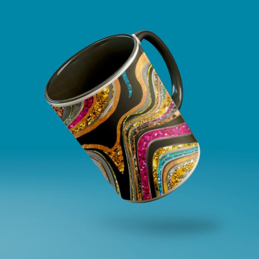 輝くグラムの輝くガーリー大理石アート マグカップ