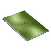 輝くグリーンの抽象的なモダン背景のイニシャルマーク ノートブック (右側)