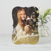 輝くグロウ手書きスクリプト ゴールドオンブル写真 シーズンカード (スタンド正面)