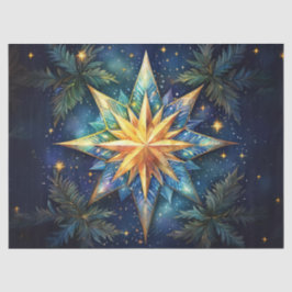 輝くゴールドのクリスマススターデコパージュクラフトペーパー 薄葉紙