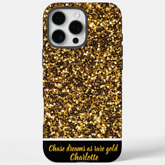 輝くゴールドのラメ Case-Mate iPhoneケース (裏面)