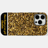 輝くゴールドのラメ Case-Mate iPhoneケース (裏面 (横))