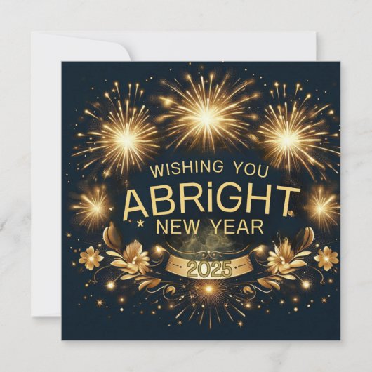 輝くゴールドの新年メッセージ 2025 シーズンカード (正面)