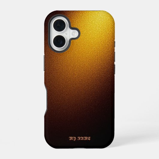 輝くゴールドラメテクスチャ iPhone 16ケース (裏面)