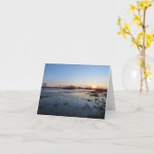 輝くサンセット - 白紙のグリーティングカード カード (黄色い花)