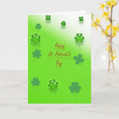 輝くシャムロックのセントパトリックデー カード (黄色い花)