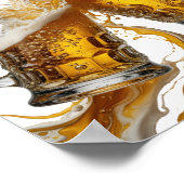 輝くシルバーで「いい時の乾杯」をデザインしたテキスト ポスター (角)