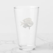 輝くシルバーとゴールドの魚 タンブラーグラス (裏面)