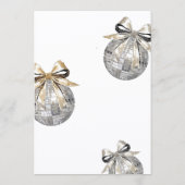 輝くシルバーのディスコ新年会パーティー 招待状 (裏面)