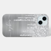 輝くシルバーグリッターがかかった大人かわいいサイン Case-Mate iPhoneケース (裏面 (横))