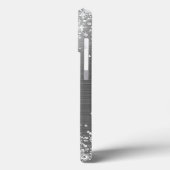 輝くシルバーフォイルのモノグラム Case-Mate iPhoneケース (裏面 / 左)