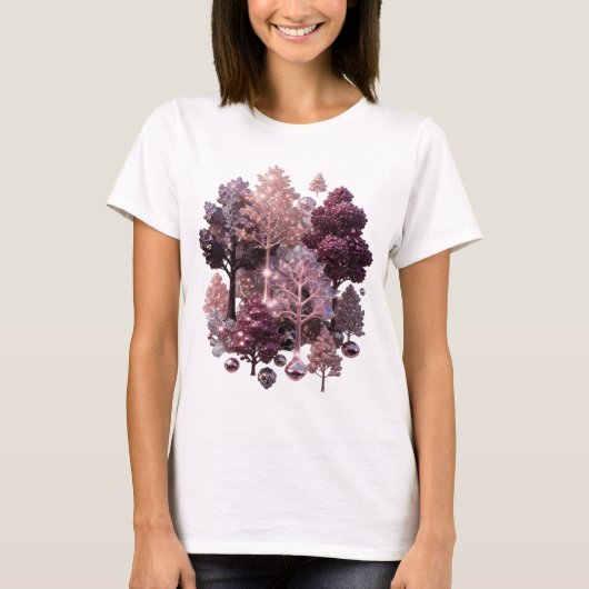 輝くシルバーGLOWING TREES 引用Tシャツ Tシャツ (正面)