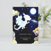 輝くシンプルなドラゴンの誕生日 サンキューカード (スタンド正面)