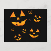 輝くジャック・オ・ランタン　顔　ハロウィン　デザイン ポストカード (正面)