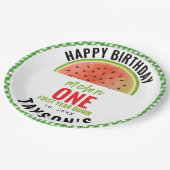 輝くスイカの1歳の誕生日 ペーパープレート (アングル)