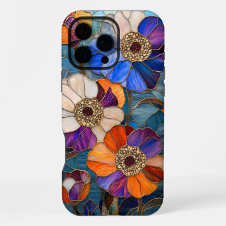 輝くステンドグラスの花の傑作 iPhone 16 PRO MAXケース