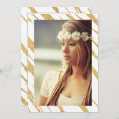 輝くストライプ写真招待状 招待状 (正面/裏面)