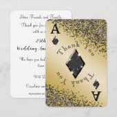 輝くダイヤのエース & ブラックグリッター サンクス サンキューカード (正面/裏面)