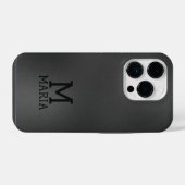 輝くダークグレーの抽象的な背景 iPhoneケース (裏面横)