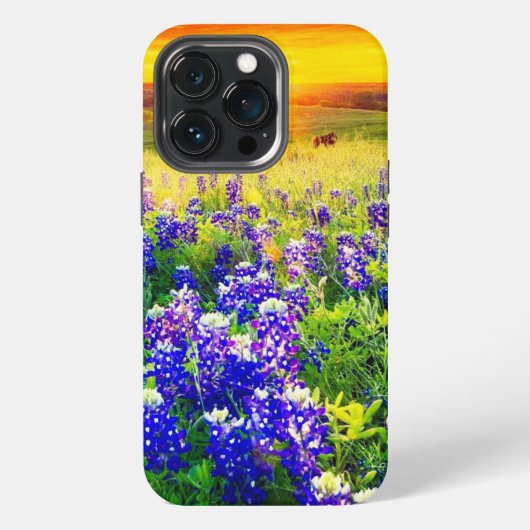 輝くテキサスのルピナス iPhoneケース (裏面)