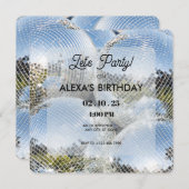 輝くディスコボールパーティー 招待状 (正面/裏面)