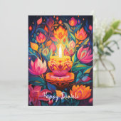 輝くディワリの豪華なカード 招待状 (スタンド正面)