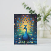 輝くディワリ喜び:喜ばしい孔雀🦚 シーズンポストカード (スタンド正面)