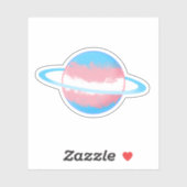 輝くトランスジェンダーの惑星とリングや輪 シール (シート)