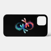 輝くトンボがデザインされたインフィニティ Case-Mate iPhoneケース (裏面 (横))