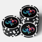 輝くトンボのあるインフィニティ ポーカーチップ (積み重ね)
